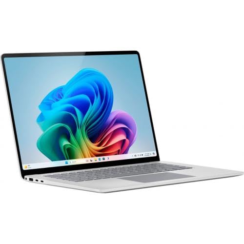 Microsoft Surface Laptop (2024), Windows 11 Copilot+ PC, 15" Touchscreen Display, Snapdragon X Elite (12 core), 16GB RAM, 256GB SSD Storage, Platinum