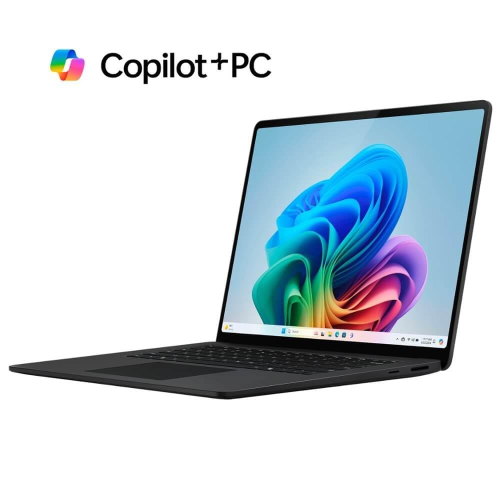 Microsoft Surface Laptop (2024), Windows 11 Copilot+ PC, 15" Touchscreen Display, Snapdragon X Elite (12 core), 16GB RAM, 256GB SSD Storage, Platinum
