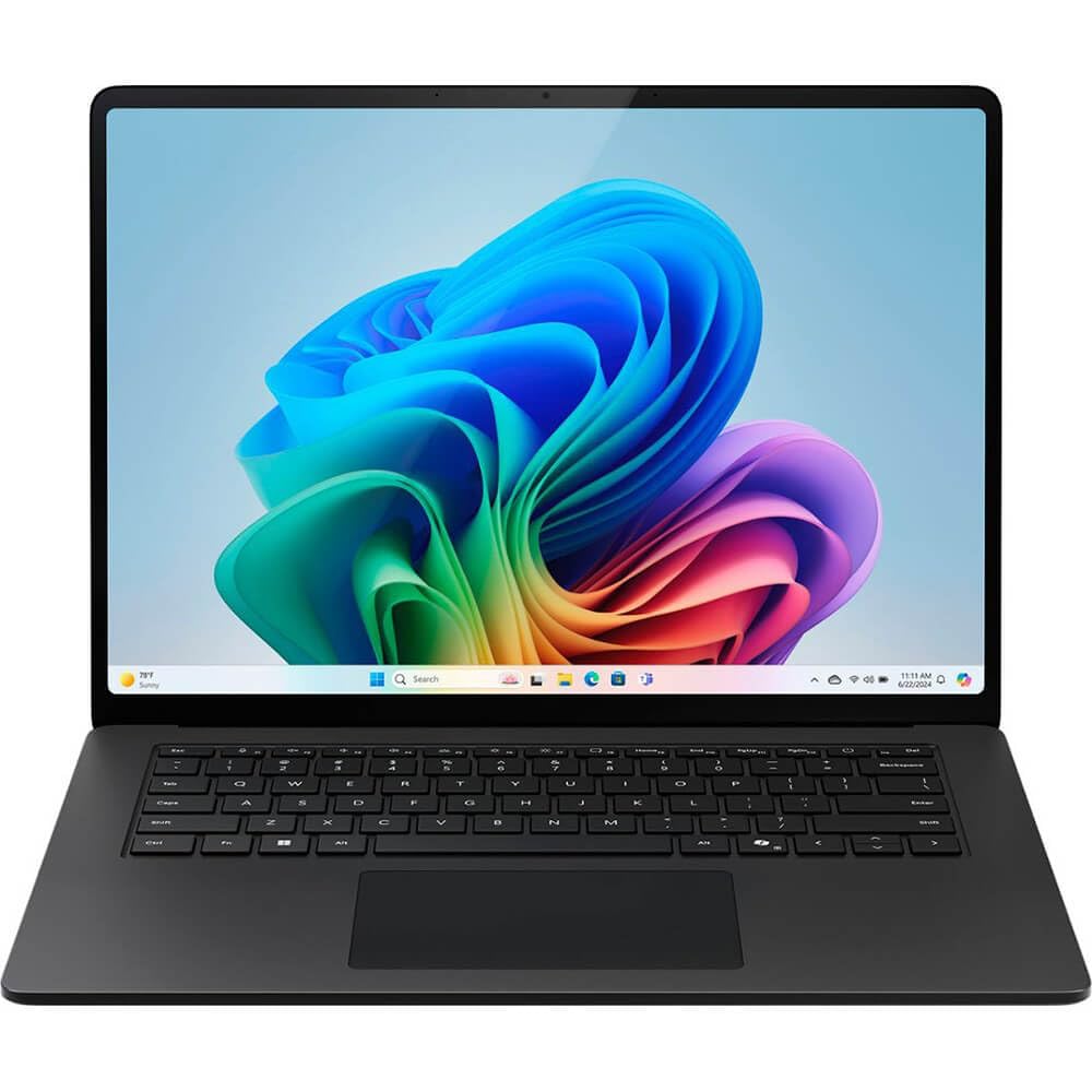 Microsoft Surface Laptop (2024), Windows 11 Copilot+ PC, 15" Touchscreen Display, Snapdragon X Elite (12 core), 16GB RAM, 256GB SSD Storage, Platinum