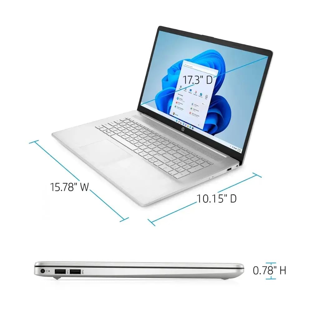 HP Laptop with Wireless Buds, 17.3" HD Display, Touch Screen, 16GB RAM, 512GB SSD Drive, Intel 6-Core Processor, HDMI, USB-Type C, Windows 11