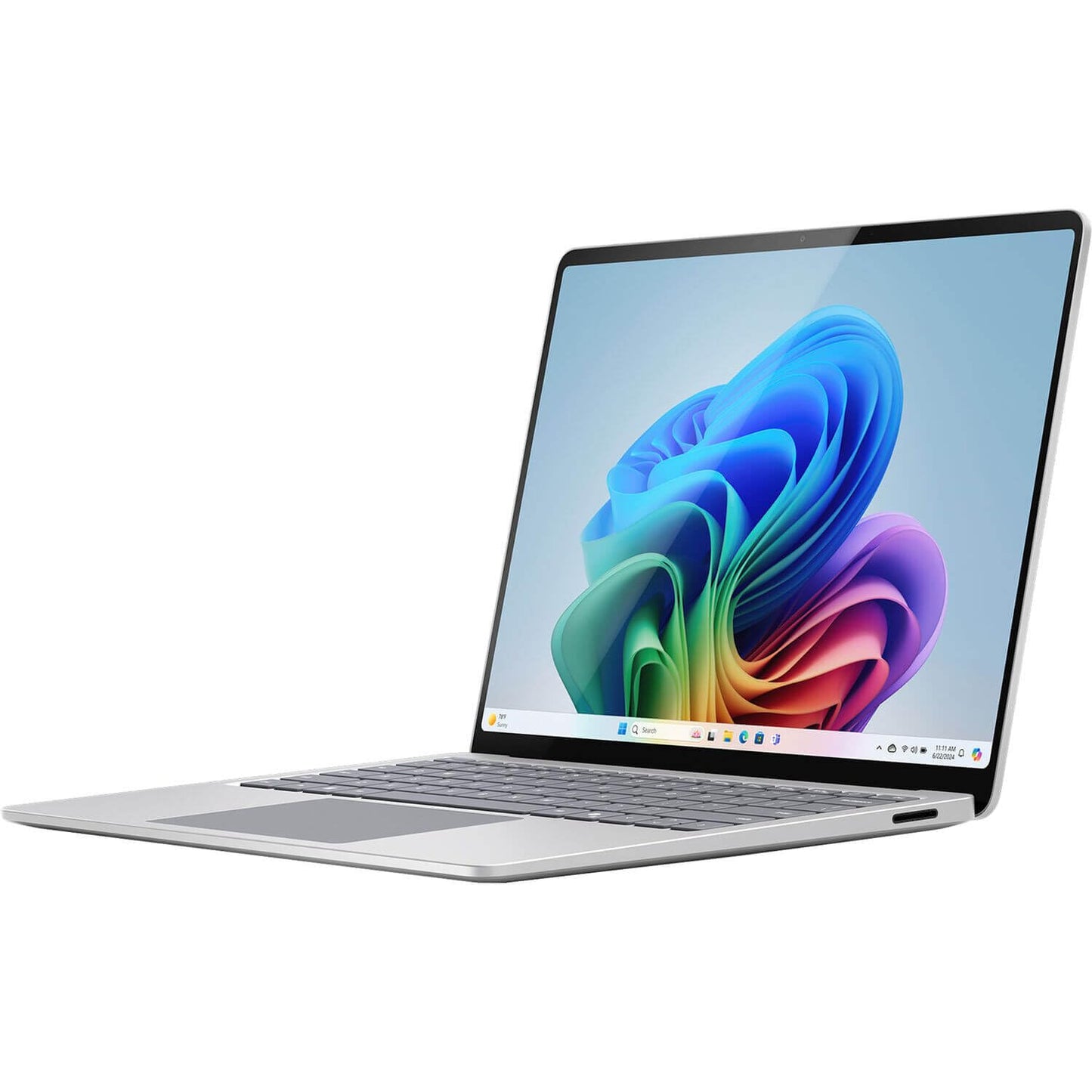 Microsoft Surface Laptop (2024), Windows 11 Copilot+ PC, 15" Touchscreen Display, Snapdragon X Elite (12 core), 16GB RAM, 256GB SSD Storage, Platinum