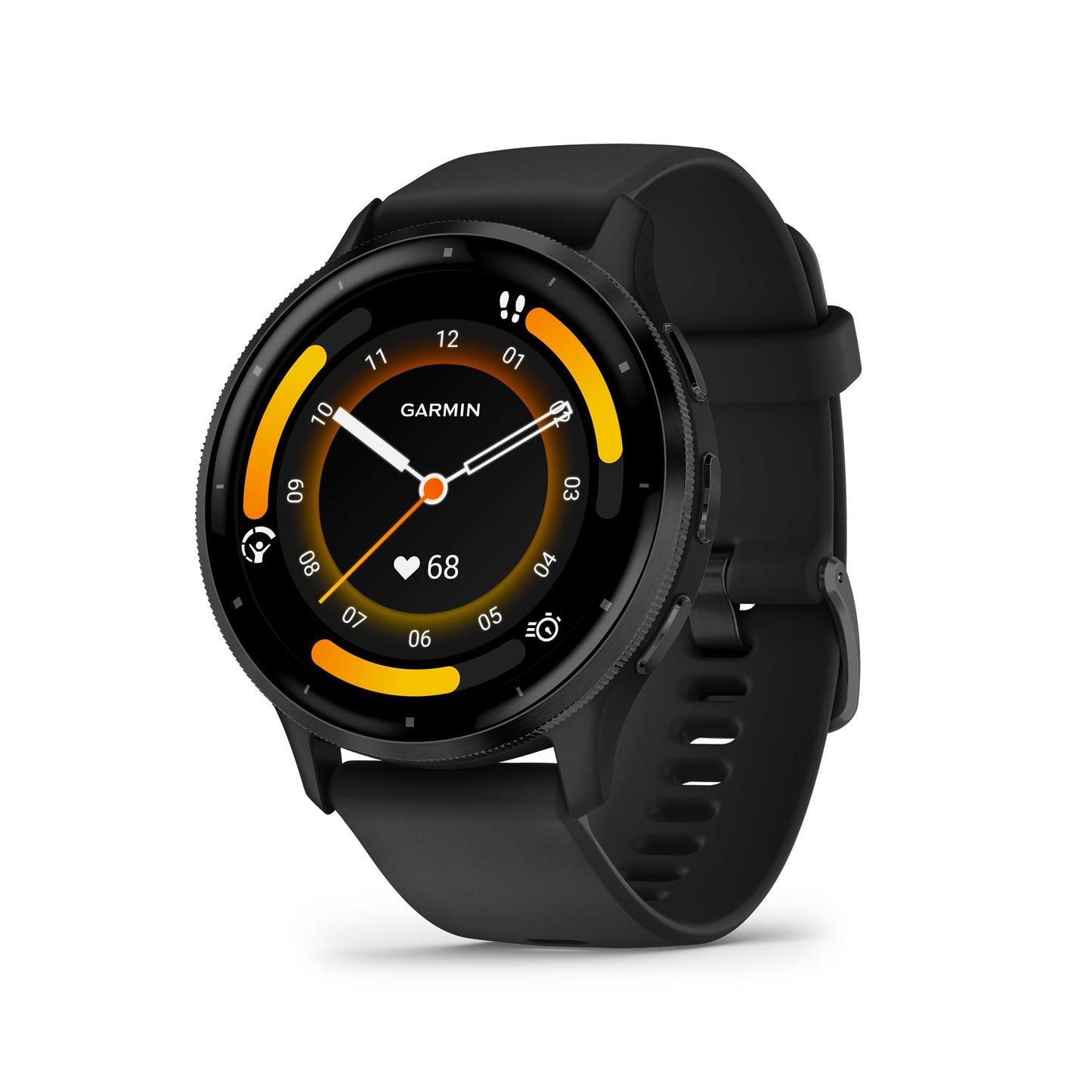 Garmin Venu 3S Soft Gold Stainless Steel Bezel 1.2-Inch AMOLED Touchscreen Display Smart Watch with 41mm French Gray Case and Silicone Band
