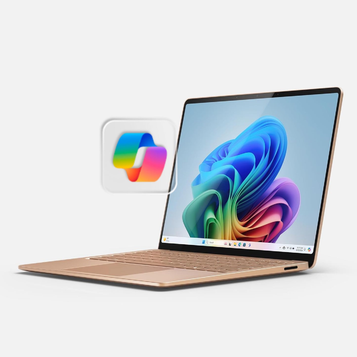 Microsoft Surface Laptop (2024), Windows 11 Copilot+ PC, 15" Touchscreen Display, Snapdragon X Elite (12 core), 16GB RAM, 256GB SSD Storage, Platinum
