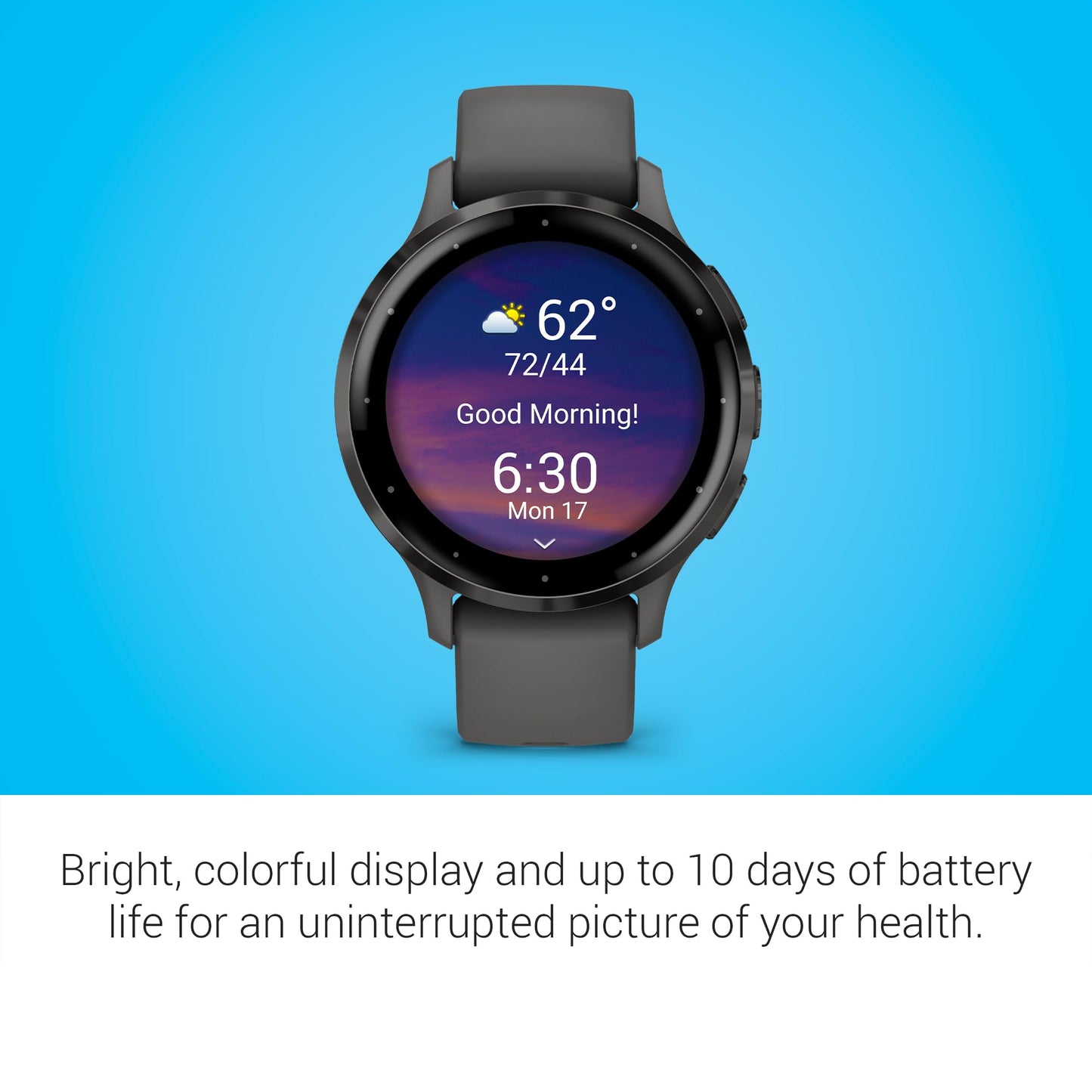 Garmin Venu 3S Soft Gold Stainless Steel Bezel 1.2-Inch AMOLED Touchscreen Display Smart Watch with 41mm French Gray Case and Silicone Band