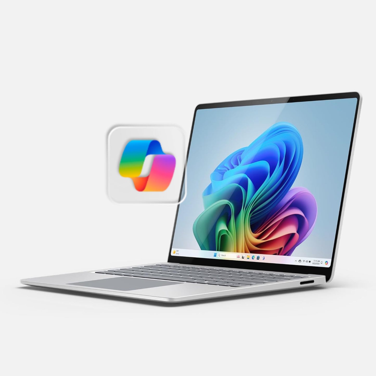 Microsoft Surface Laptop (2024), Windows 11 Copilot+ PC, 15" Touchscreen Display, Snapdragon X Elite (12 core), 16GB RAM, 256GB SSD Storage, Platinum
