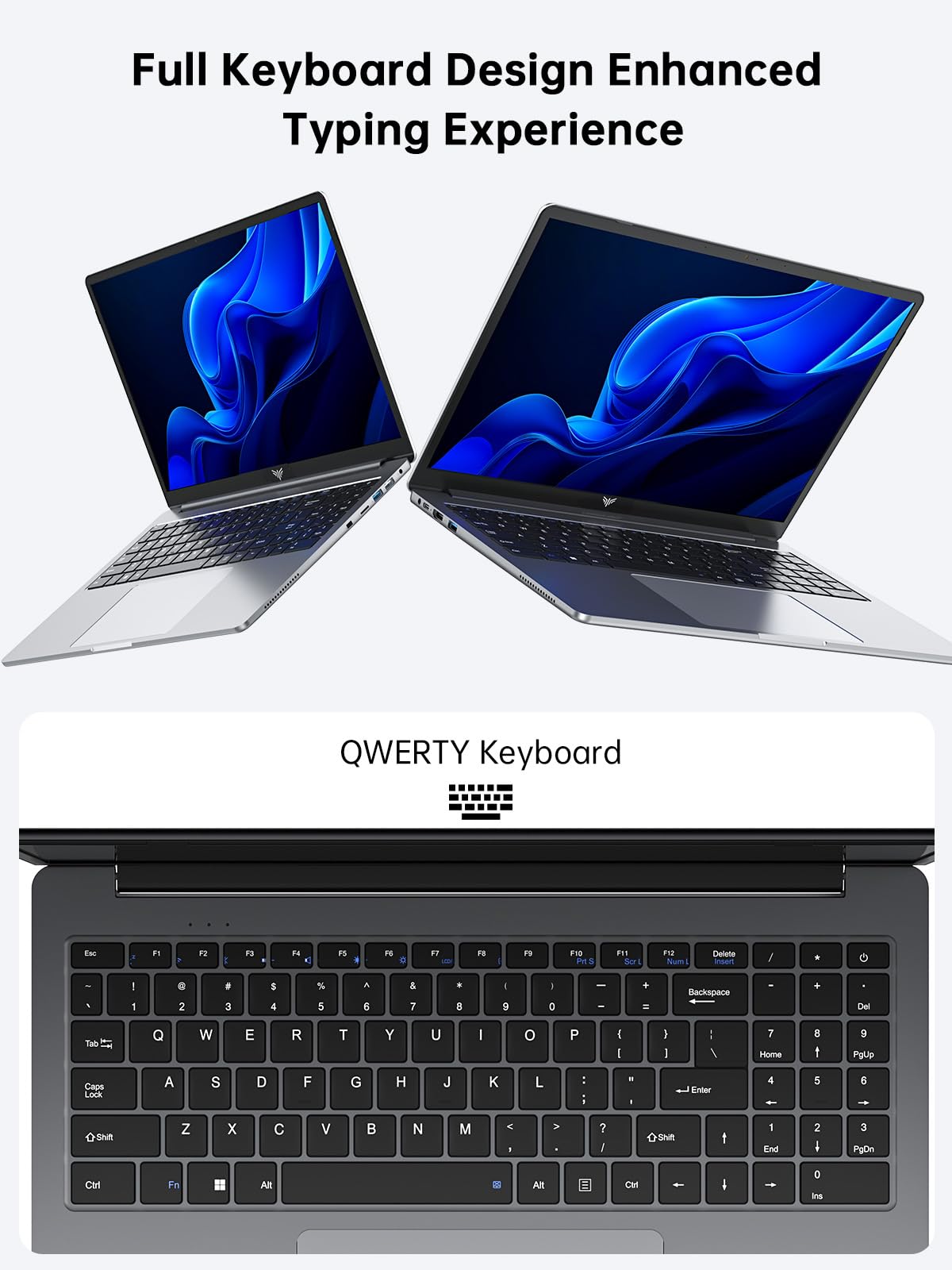 Laptop Computer Intel N-Series Windows Laptop 15.6-in 16GB DDR4 512GB SSD Traditional Laptops WiFi 5 HDMI Type-C USB3.2 Webcam 3.5mm Audio Numeric Keypad Office Laptops Student Laptops
