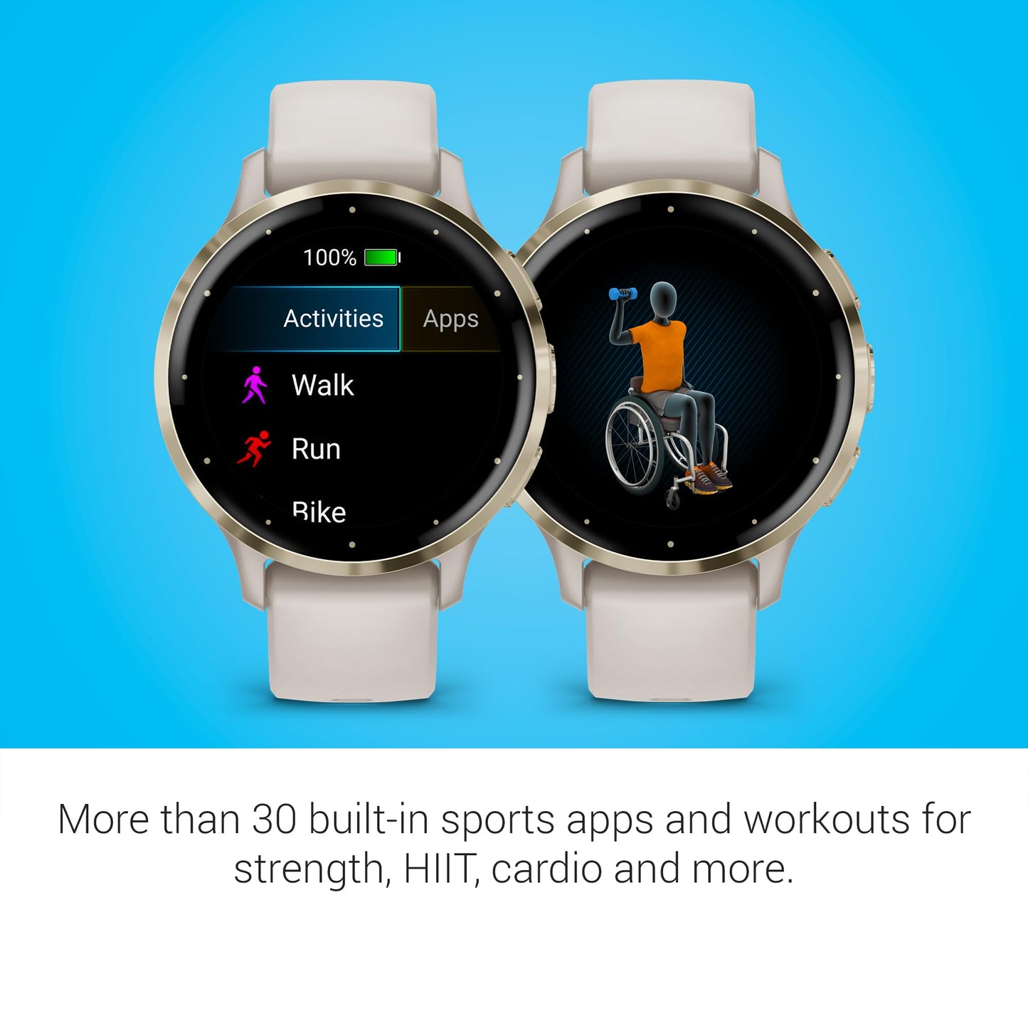 Garmin Venu 3S Soft Gold Stainless Steel Bezel 1.2-Inch AMOLED Touchscreen Display Smart Watch with 41mm French Gray Case and Silicone Band