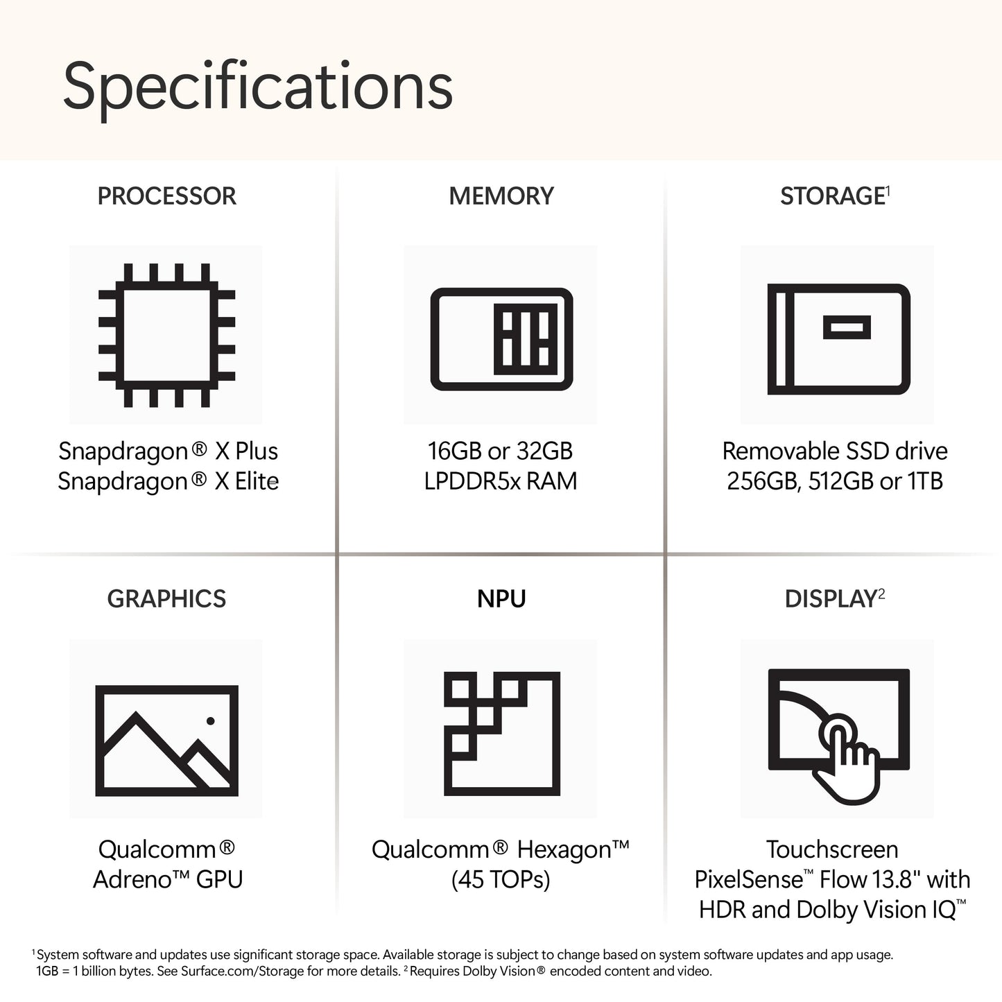 Microsoft Surface Laptop (2024), Windows 11 Copilot+ PC, 15" Touchscreen Display, Snapdragon X Elite (12 core), 16GB RAM, 256GB SSD Storage, Platinum