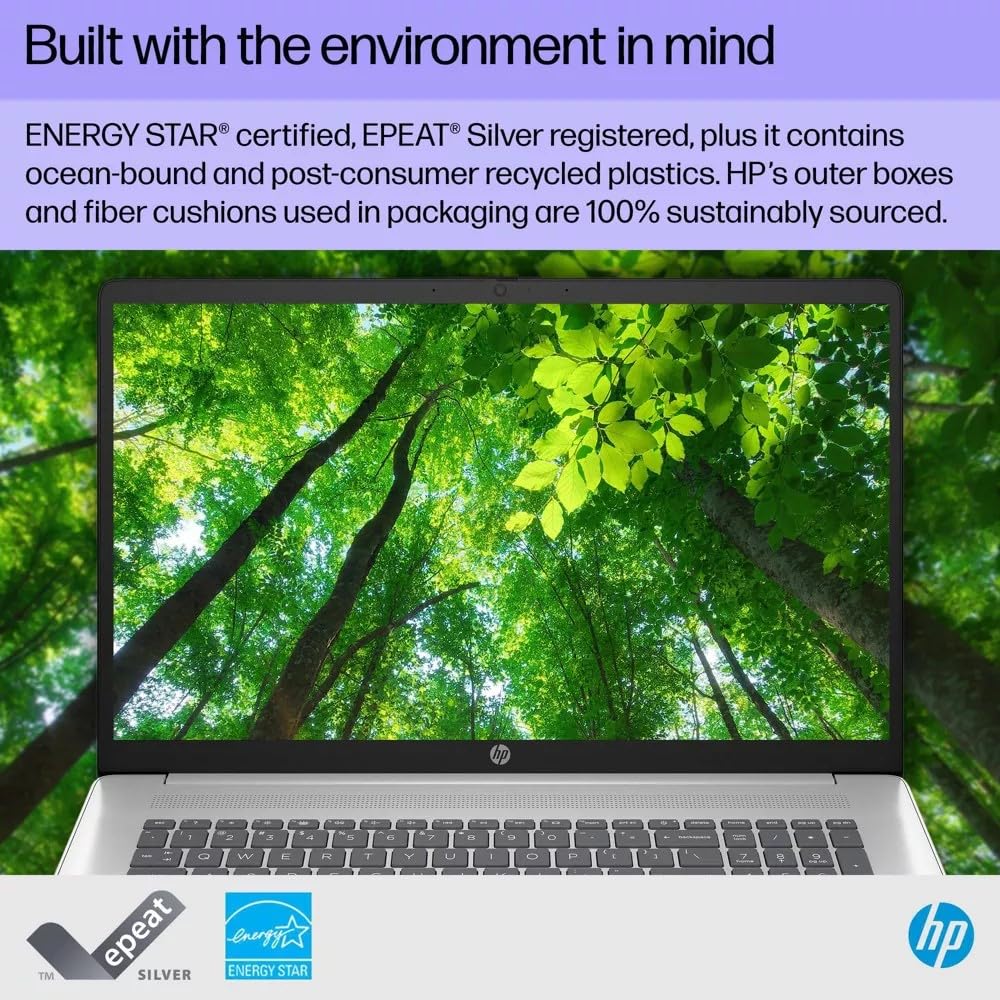 HP Laptop with Wireless Buds, 17.3" HD Display, Touch Screen, 16GB RAM, 512GB SSD Drive, Intel 6-Core Processor, HDMI, USB-Type C, Windows 11