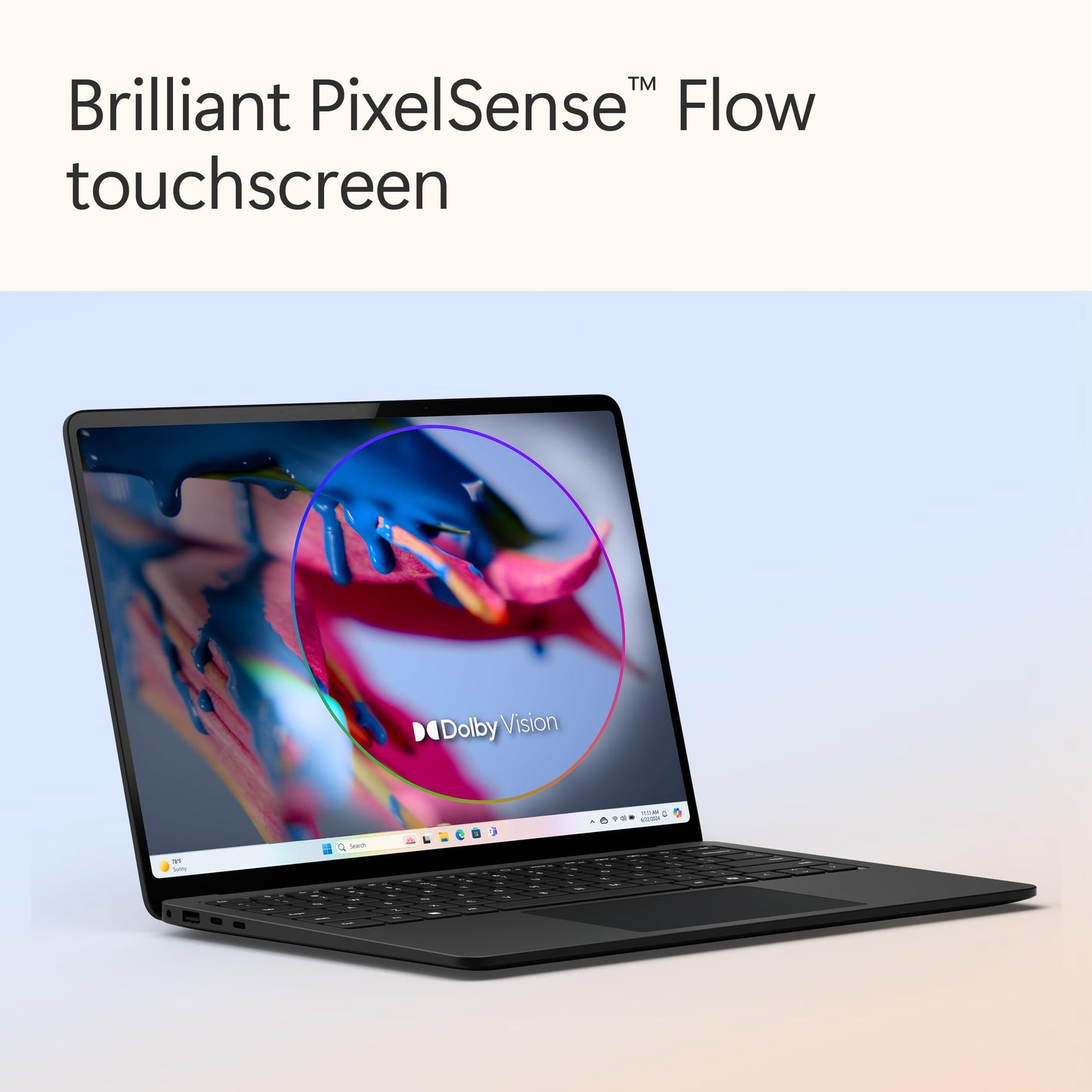 Microsoft Surface Laptop (2024), Windows 11 Copilot+ PC, 15" Touchscreen Display, Snapdragon X Elite (12 core), 16GB RAM, 256GB SSD Storage, Platinum