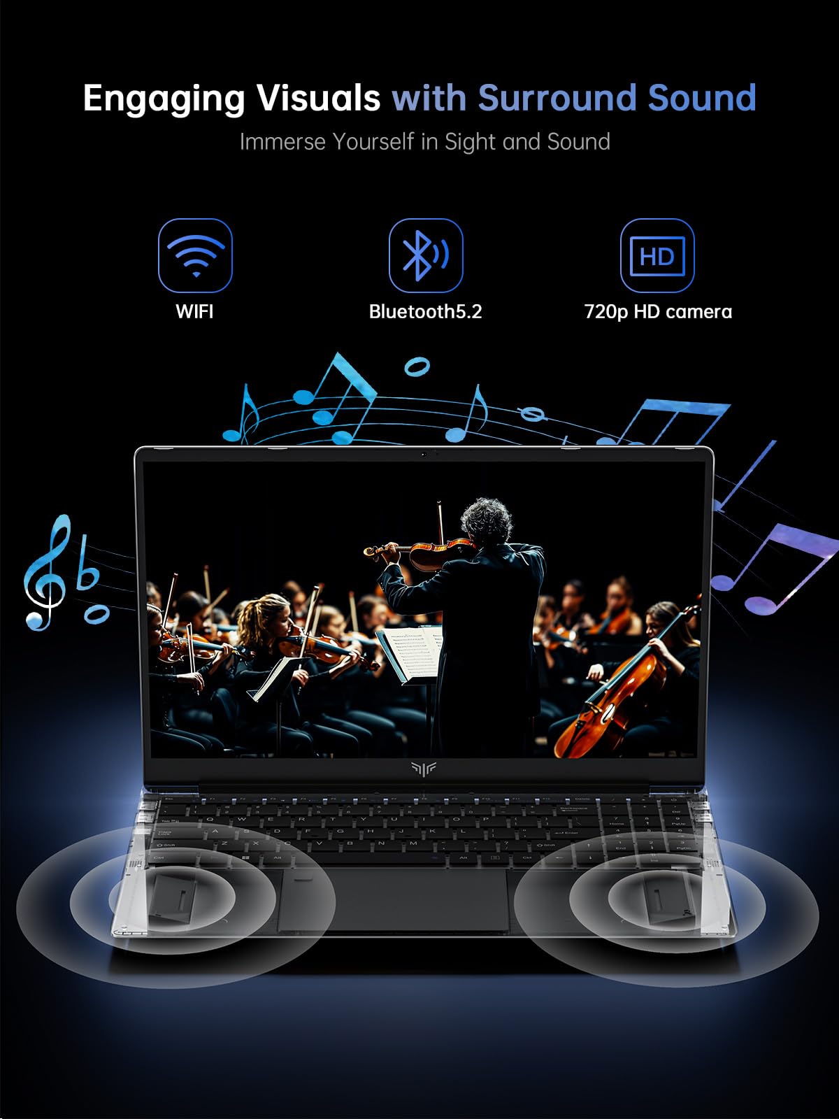Laptop Computer Intel N-Series Windows Laptop 15.6-in 16GB DDR4 512GB SSD Traditional Laptops WiFi 5 HDMI Type-C USB3.2 Webcam 3.5mm Audio Numeric Keypad Office Laptops Student Laptops