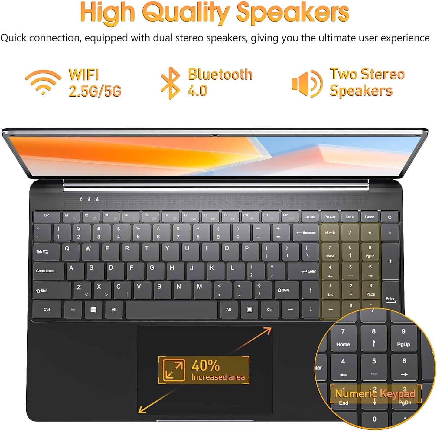 15.6 Inch Laptops, 8GB DDR3 512GB SSD Windows 11 Laptop Computer with I3 Processor, HD Display, 52Wh Battery, Wi-Fi 5, BT4.2, HDMI, USB3.2, Type-C, for Business and Students