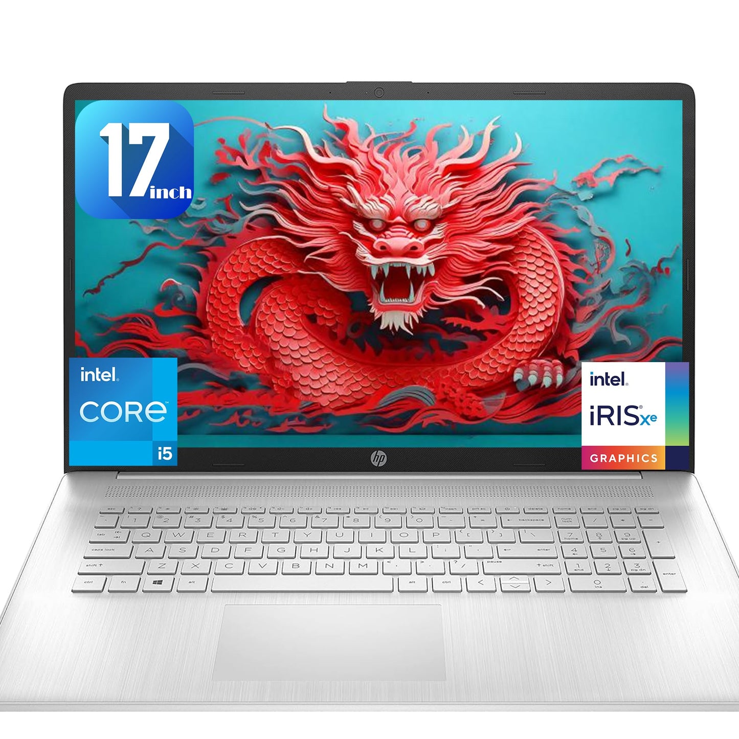 HP Laptop with Wireless Buds, 17.3" HD Display, Touch Screen, 16GB RAM, 512GB SSD Drive, Intel 6-Core Processor, HDMI, USB-Type C, Windows 11