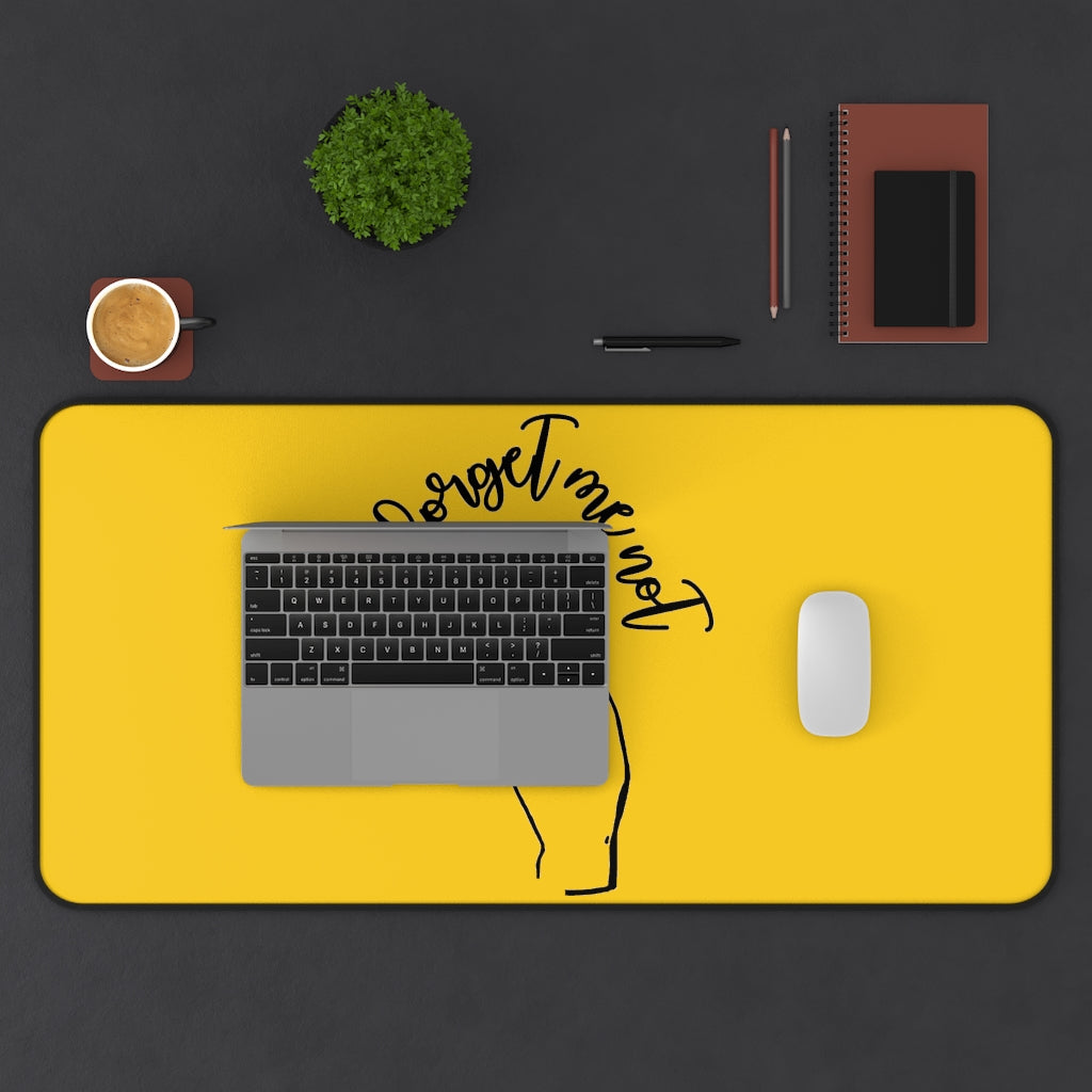 Yellow Desk Mat - Forget me (k)Not
