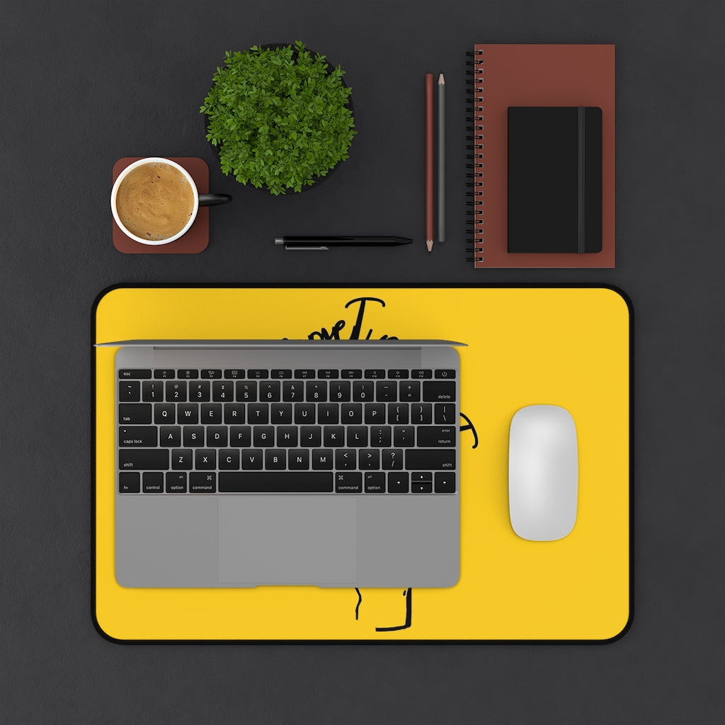 Yellow Desk Mat - Forget me (k)Not