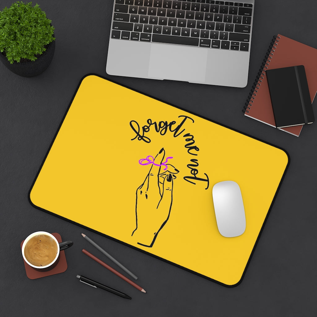 Yellow Desk Mat - Forget me (k)Not