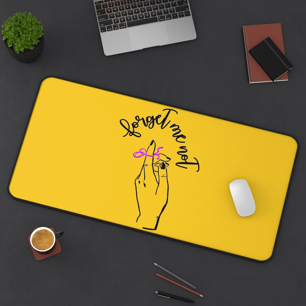 Yellow Desk Mat - Forget me (k)Not