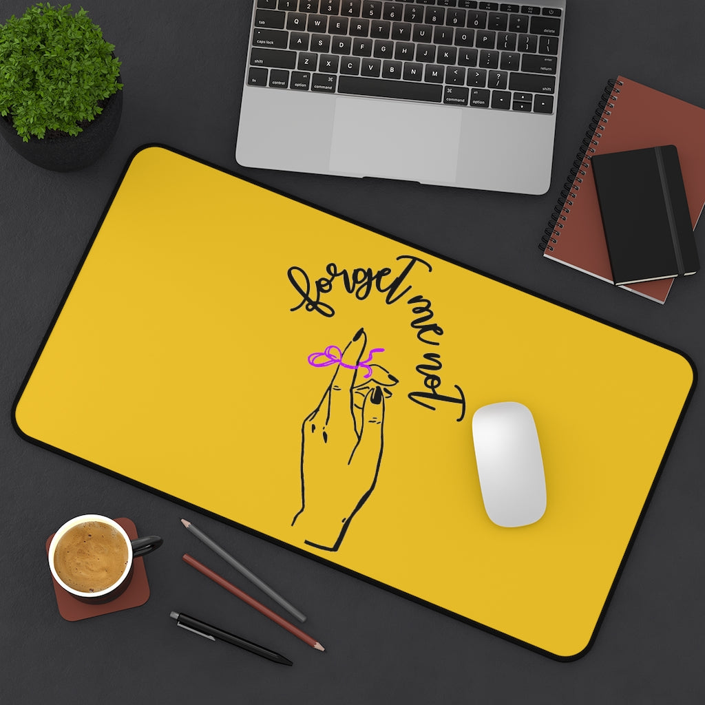 Yellow Desk Mat - Forget me (k)Not