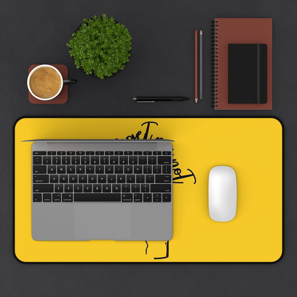 Yellow Desk Mat - Forget me (k)Not
