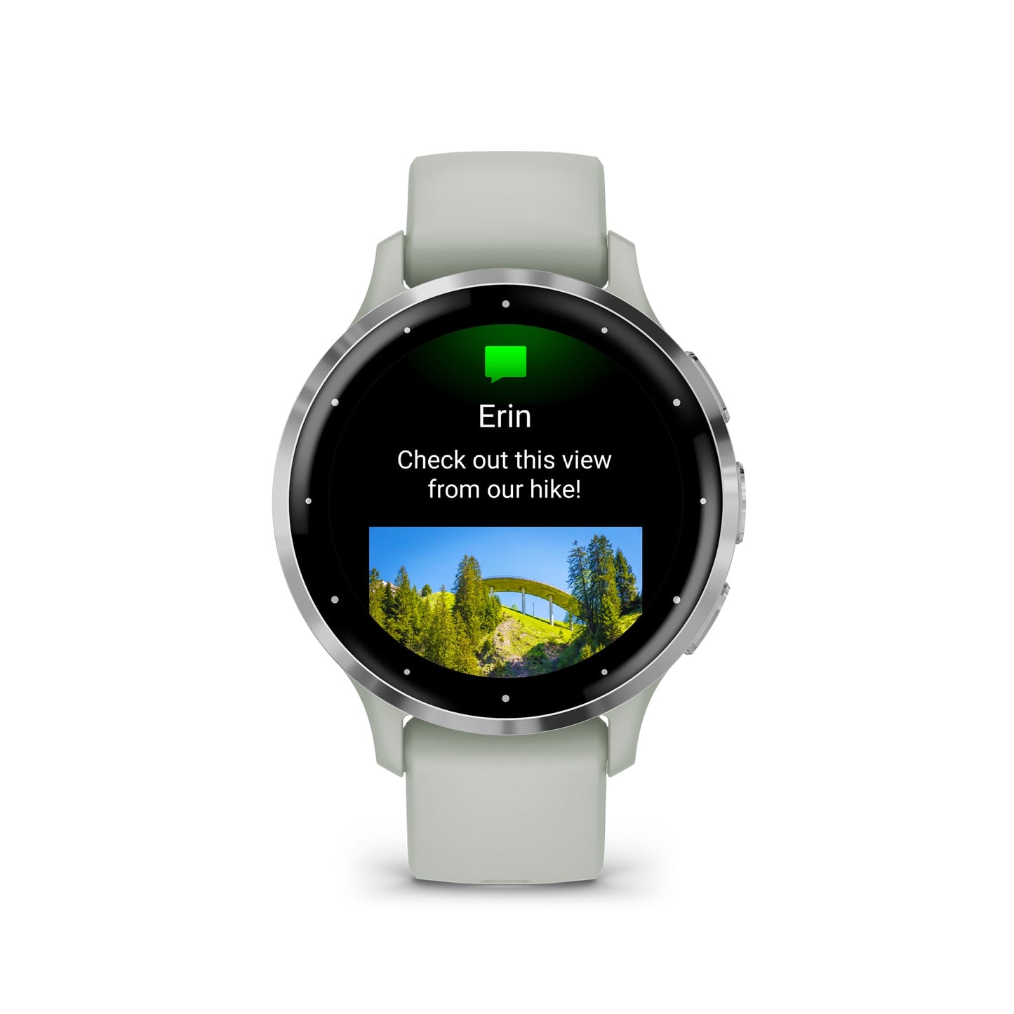 Garmin Venu 3S Soft Gold Stainless Steel Bezel 1.2-Inch AMOLED Touchscreen Display Smart Watch with 41mm French Gray Case and Silicone Band