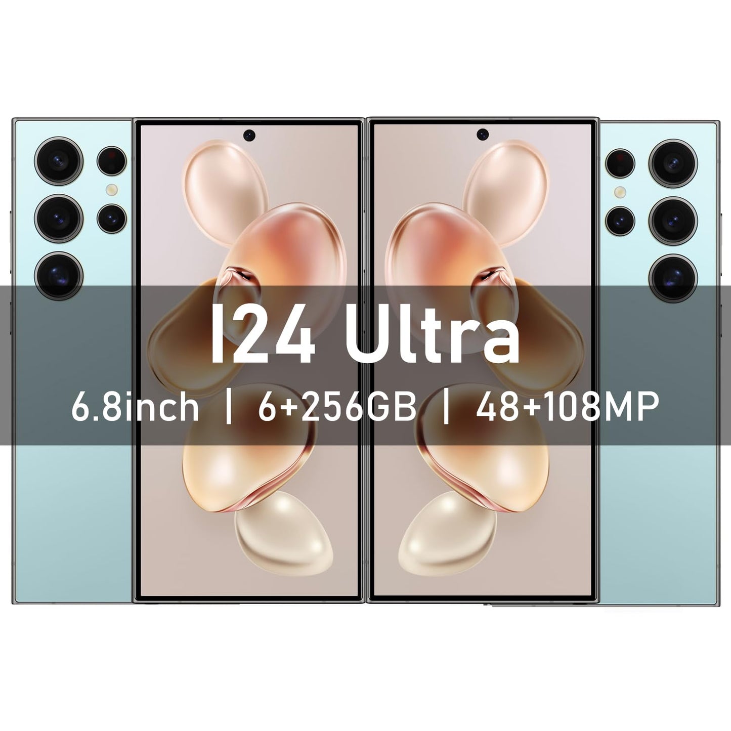 I24 Ultra Unlocked Smartphone,6GB+256GB Built in Pen with128GB Memory Card Cell Phone Android 13, 6.8" HD Screen Unlocked Cell Phone, 6800mAh, 48MP+108MP Dual Camera/Fingerprint Lock (Green)