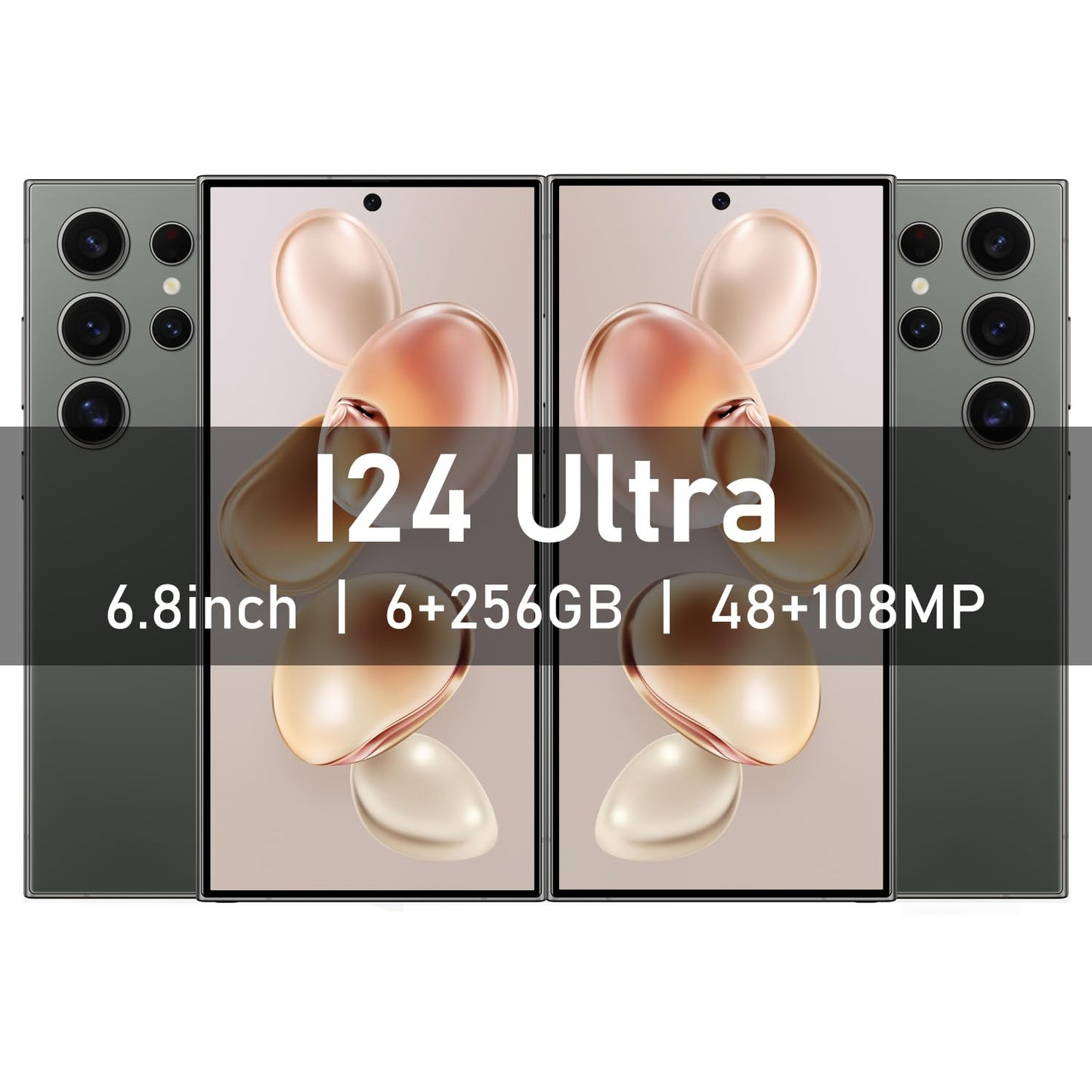 I24 Ultra Unlocked Smartphone,6GB+256GB Built in Pen with128GB Memory Card Cell Phone Android 13, 6.8" HD Screen Unlocked Cell Phone, 6800mAh, 48MP+108MP Dual Camera/Fingerprint Lock (Green)