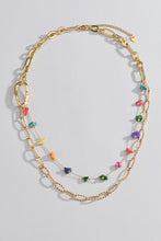 Load image into Gallery viewer, Multicolored Stone Double-Layered Necklace
